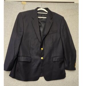 Lauren Ralph Lauren Blazer Mens‎ Large Navy Wool Gold Button Sport Coat Jacket